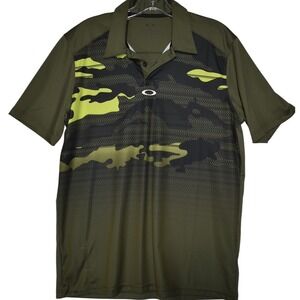 Oakley Golf Polo Shirt Camo Accents Regular Fit Moisture Wicking‎ Mens S